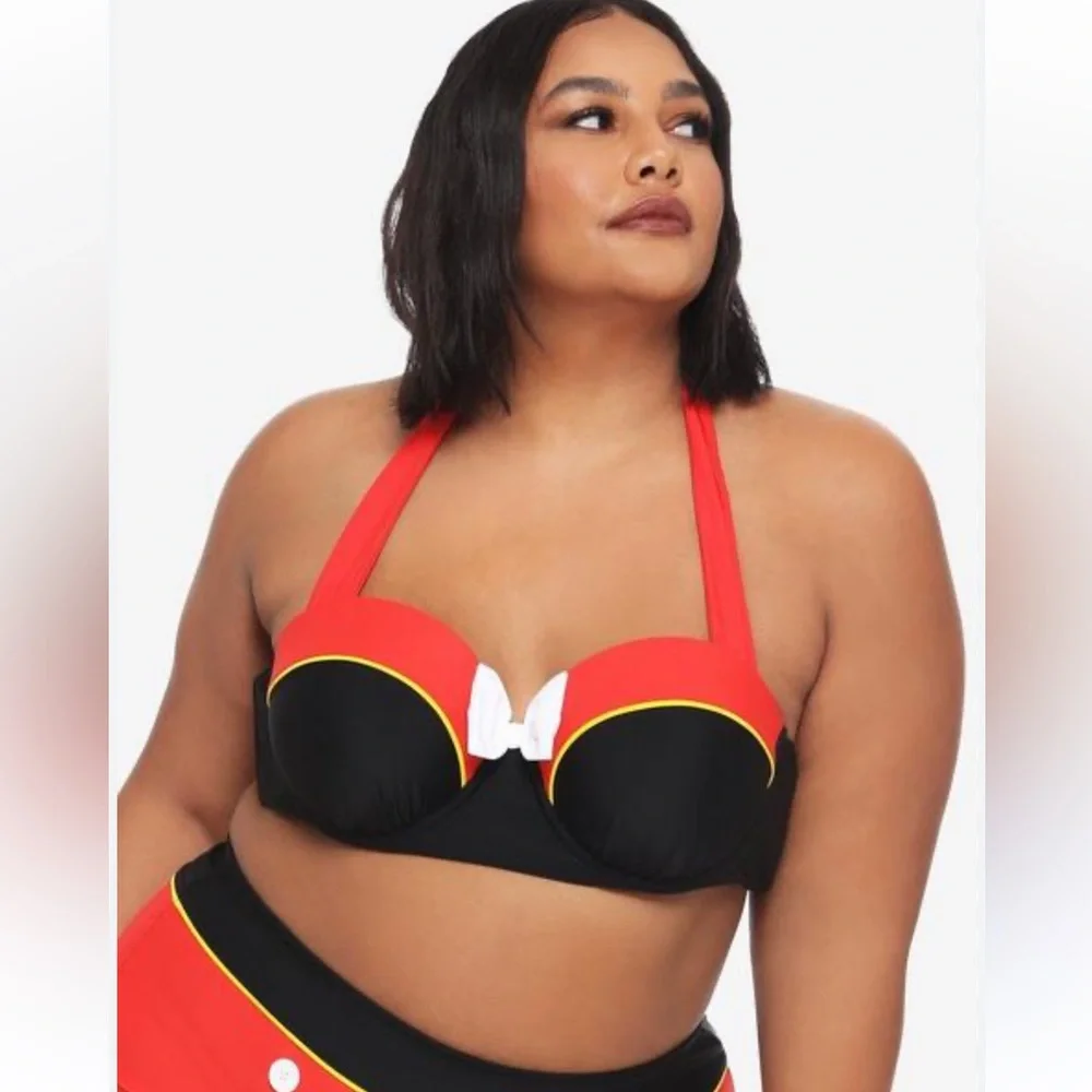 NWT Disney Mickey Mouse Halter Swim Bikini 2PC Plus Size 2X - Picture 2 of 14